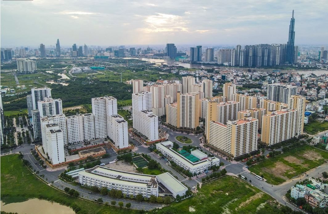 Toàn cảnh khu chung cư Bình Khánh tại Khu đô thị mới Thủ Thiêm, TP.HCM